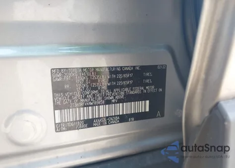 2022 Toyota Rav4 Le from USA, damaged, VIN 2T3H1RFV4NW189858